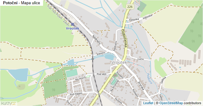 Potoční - mapa ulice