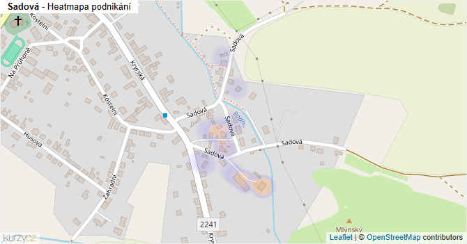 Sadová - mapa podnikání