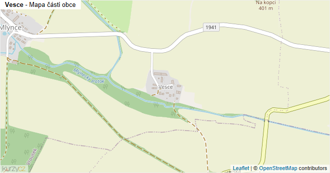 Vesce - mapa části obce