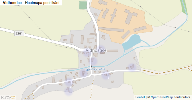 Vidhostice - mapa podnikání