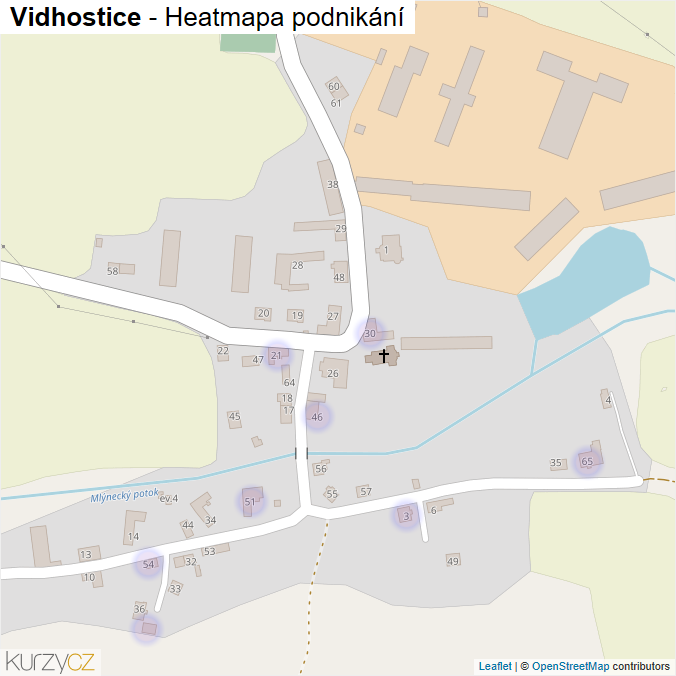 Mapa Vidhostice - Firmy v části obce.
