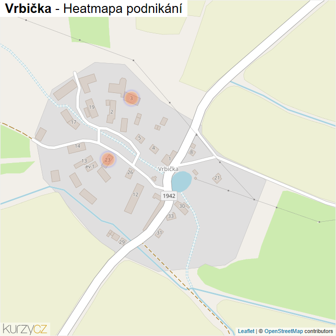 Mapa Vrbička - Firmy v části obce.