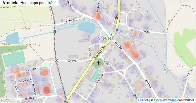 Vroutek - mapa podnikání