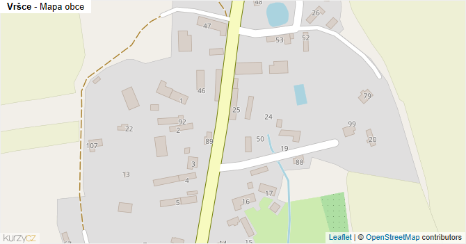 Vršce - mapa obce