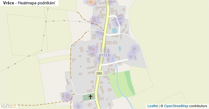 Vršce - mapa podnikání