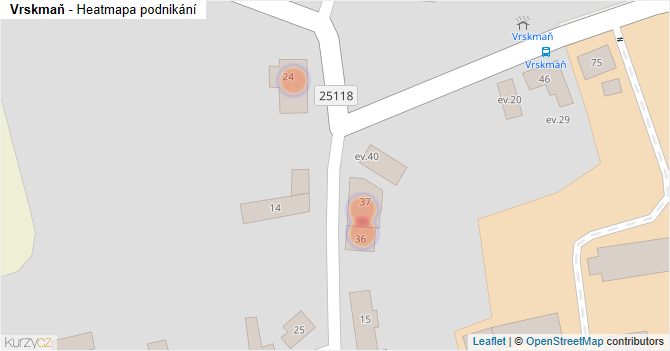 Vrskmaň - mapa podnikání