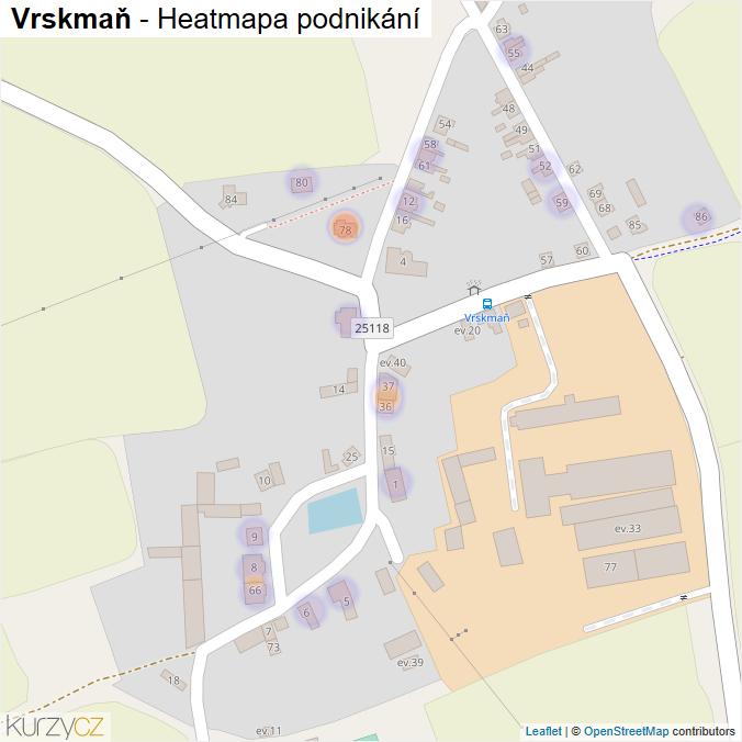 Mapa Vrskmaň - Firmy v části obce.