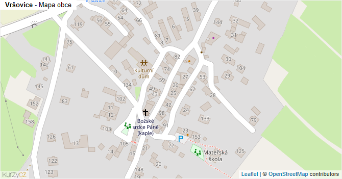 Vršovice - mapa obce