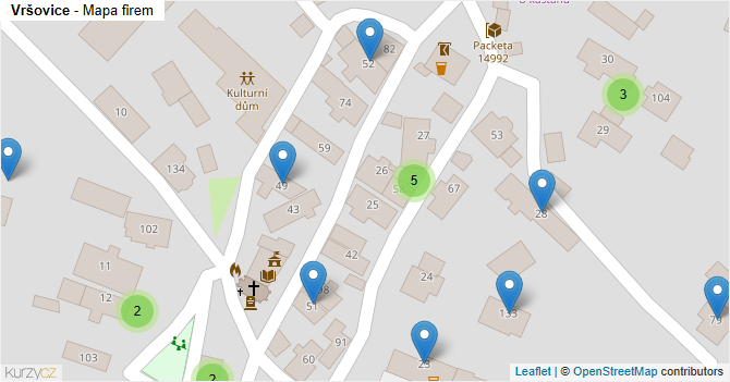 Vršovice - mapa firem
