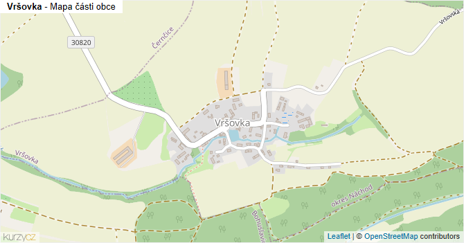 Vršovka - mapa části obce