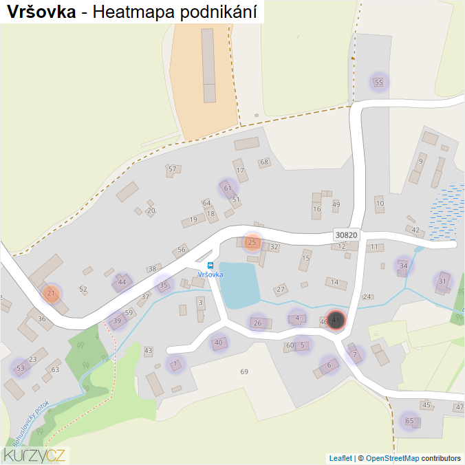 Mapa Vršovka - Firmy v části obce.