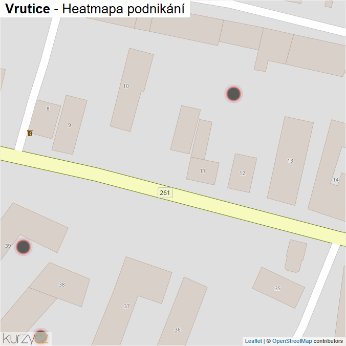 Mapa Vrutice - Firmy v obci.