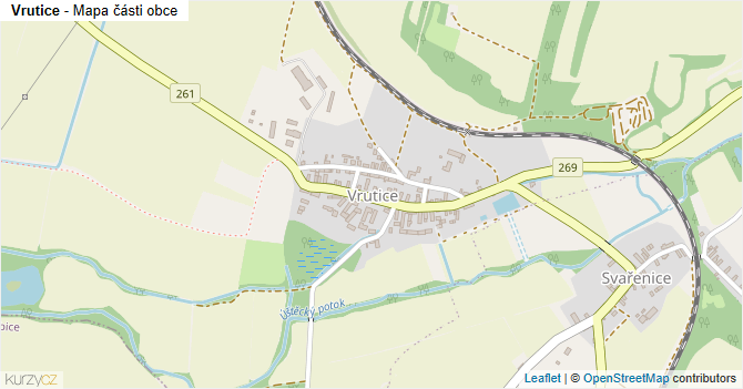 Vrutice - mapa části obce
