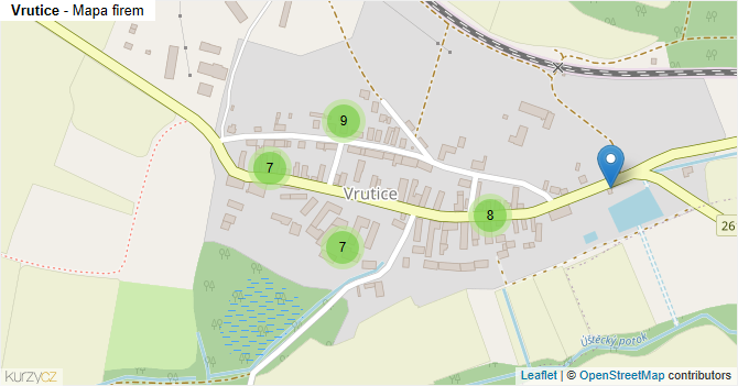 Vrutice - mapa firem
