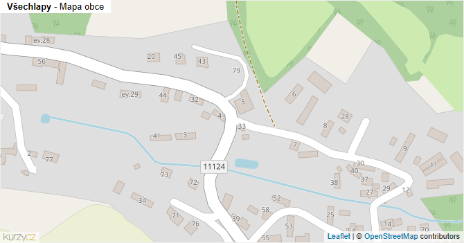 Všechlapy - mapa obce
