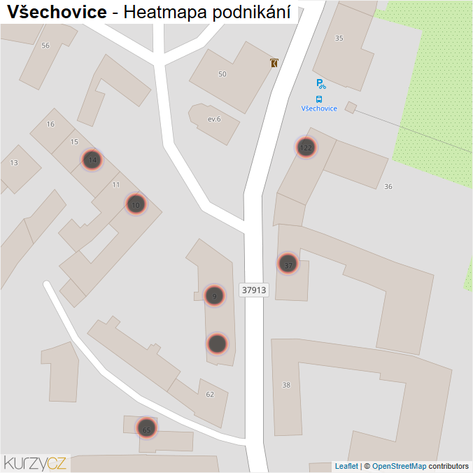 Mapa Všechovice - Firmy v obci.