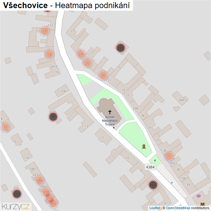 Mapa Všechovice - Firmy v obci.