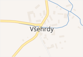Všehrdy v obci Všehrdy - mapa části obce
