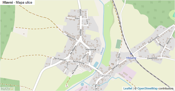 Hlavní - mapa ulice