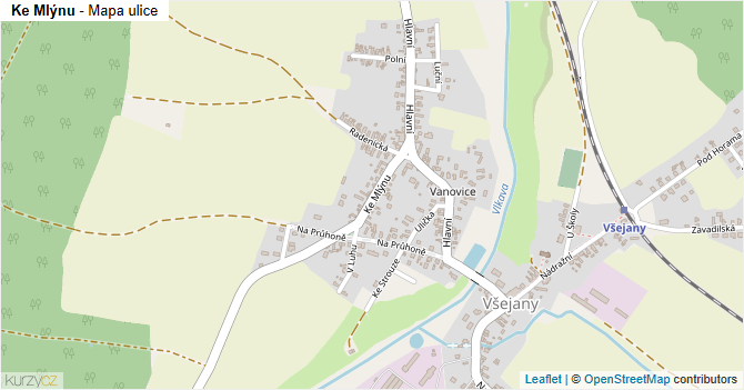 Ke Mlýnu - mapa ulice