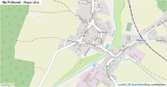 Na Průhoně - mapa ulice