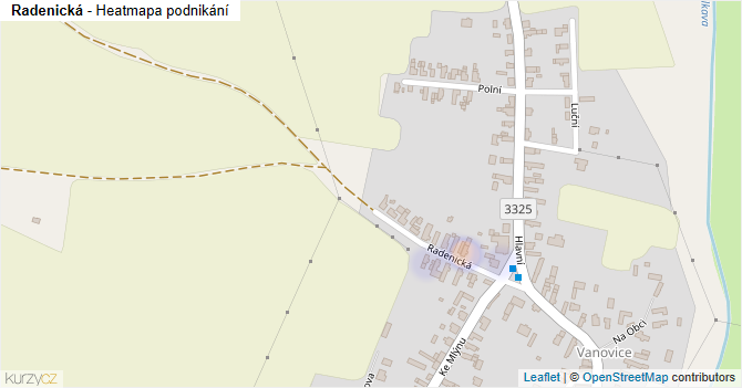 Radenická - mapa podnikání