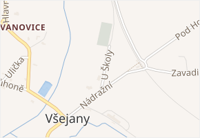 U Školy v obci Všejany - mapa ulice