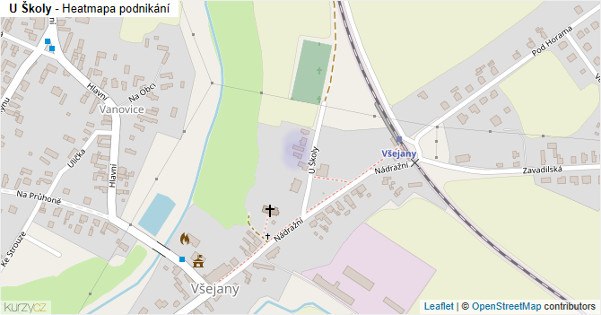 U Školy - mapa podnikání
