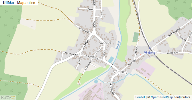 Ulička - mapa ulice
