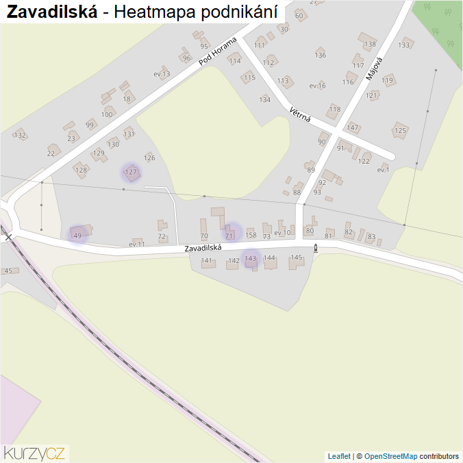 Mapa Zavadilská - Firmy v ulici.