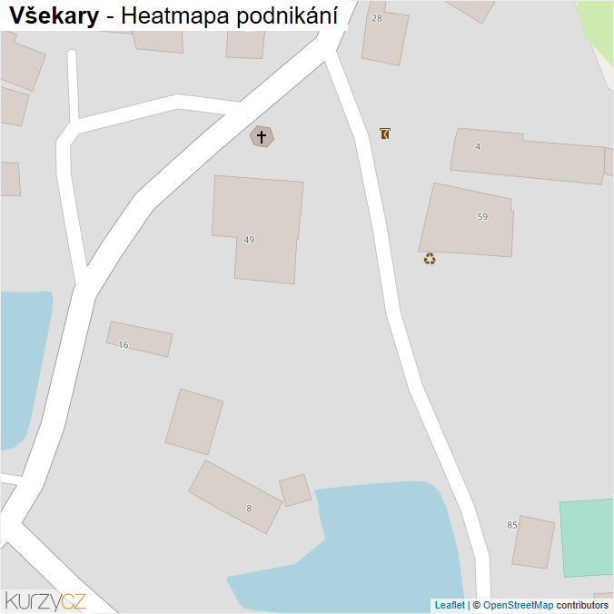 Mapa Všekary - Firmy v obci.