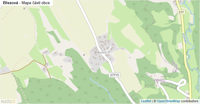 Březová - mapa části obce