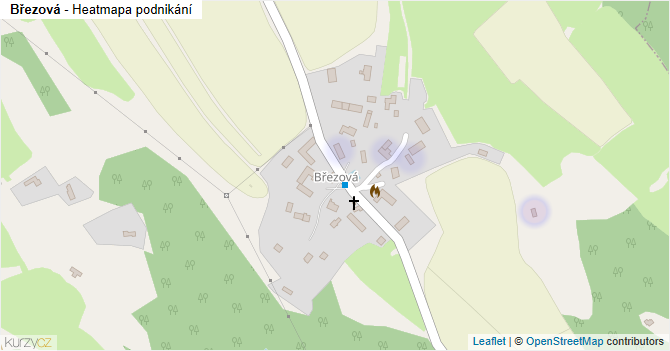 Březová - mapa podnikání