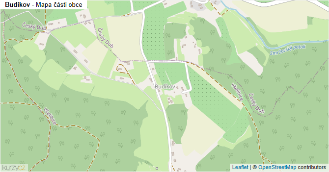 Budíkov - mapa části obce