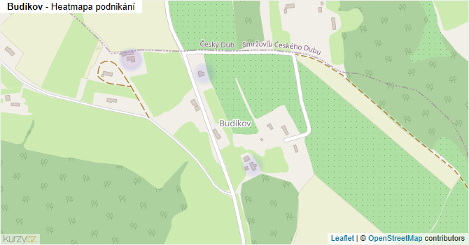 Budíkov - mapa podnikání