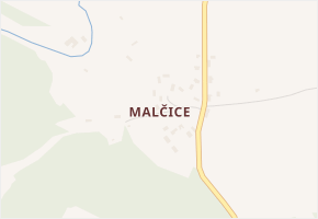 Malčice v obci Všelibice - mapa části obce