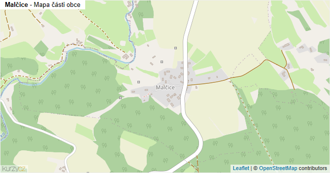 Malčice - mapa části obce