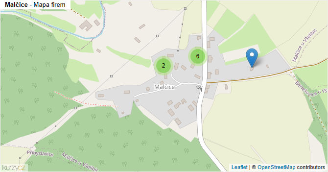 Malčice - mapa firem