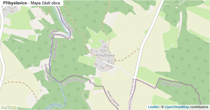 Přibyslavice - mapa části obce
