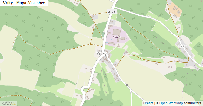 Vrtky - mapa části obce