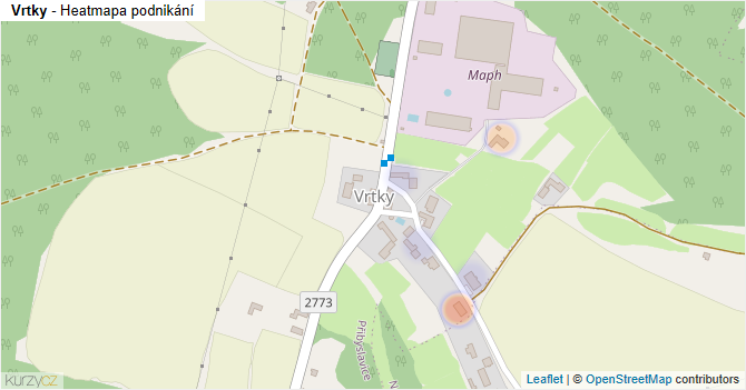 Vrtky - mapa podnikání