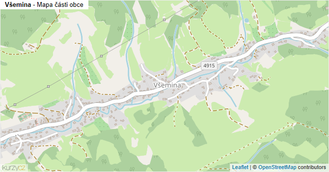 Všemina - mapa části obce