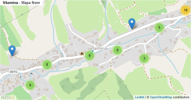 Všemina - mapa firem