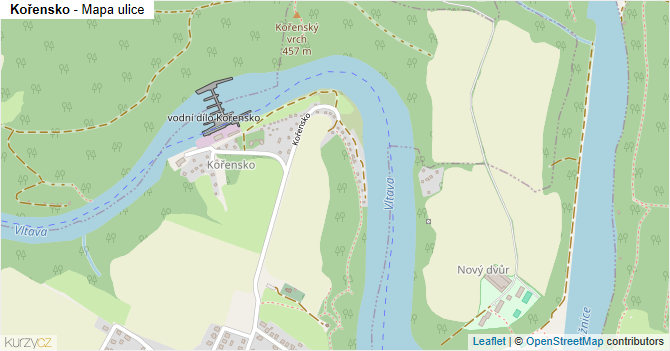 Kořensko - mapa ulice