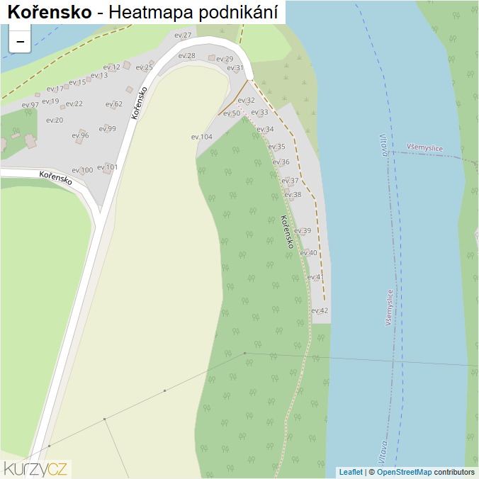 Mapa Kořensko - Firmy v ulici.