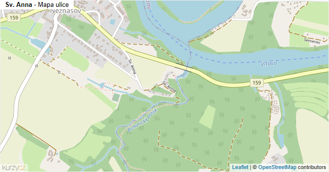 Sv. Anna - mapa ulice