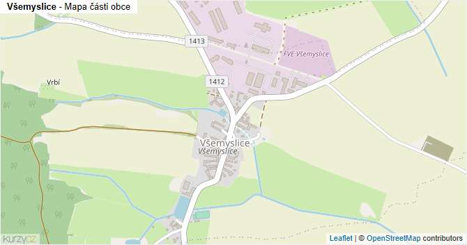 Všemyslice - mapa části obce