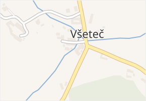 Všeteč v obci Všemyslice - mapa části obce