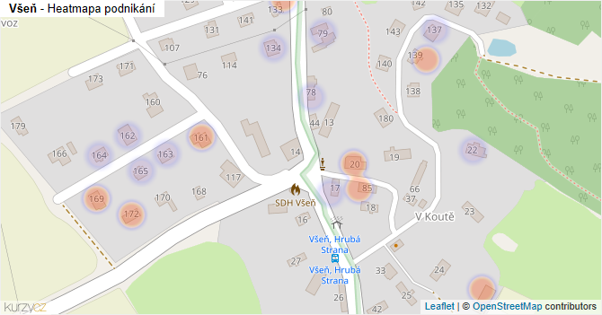 Všeň - mapa podnikání