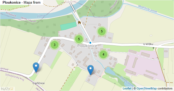 Ploukonice - mapa firem